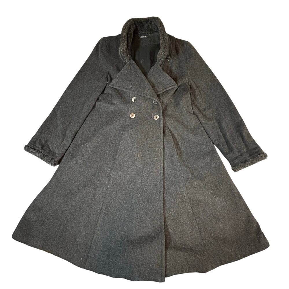 Hilary Radley Heavy‎ Wool Pea Coat Large Jacket Made in Canada Size 14